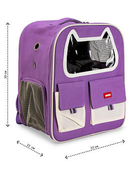 Переноска-рюкзак с окном Китти для животных 33х39х22см микс полиэстер 000000000001229101