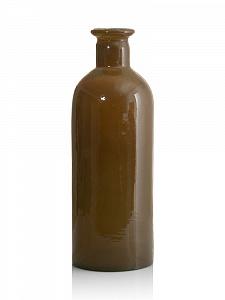 Ваза декоративная 2,1л 12x12x34см DE'NASTIA Египет бутылка ручная работа высокая бежевый стекло 000000000001220897