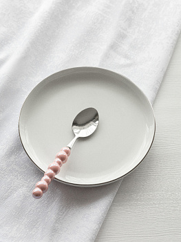 Ложка чайная DE'NASTIA Pearl розовый нержавеющая сталь/ручка керамика 000000000001227742