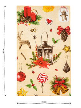 Полотенце кухонное 35х60см Праздник 150гр в ассортименте рогожка хлопок 000000000001229039