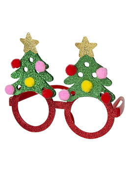 Маскарадные очки Ёлки из полипропилена с декором из нетканого материала (полиэфирные волокна) 14x13x4,5см 82308 000000000001201845