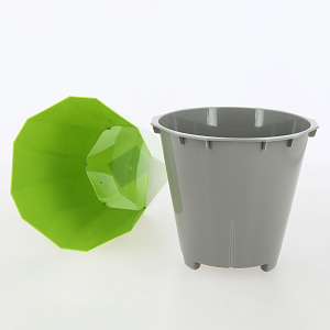 Кашпо со вставкой 1,8л MARTIKA Палермо оливковый пластик 000000000001214193