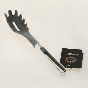 Ложка для спагетти 35x6,5см DE'NASTIA белая/серая. Ручка термопластичная резина 20%, полипропилен 80%. 000000000001205136