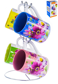 Набор кружек,4шт,310мл,мет/ст,пд/уп,АНЕМОНЫ,111-09002 000000000001178504