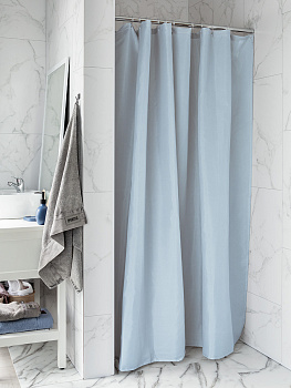 Шторка для ванной 200x180см DE'NASTIA водоотталкивающая пропитка голубой полиэстер 000000000001214400