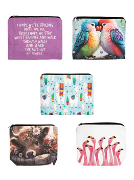 Косметичка 17,5х23см в ассортименте полиэстер 000000000001229400