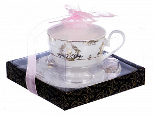 Чайная пара (чашка 230мл) BALSFORD Passion подарочная упаковка с бантом фарфор 000000000001193946