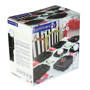 Столовый набор Authentic Noir Luminarc, 18 предметов 000000000001120054