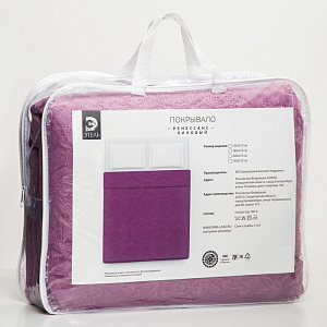 Покрывало Этель "Ренессанс" Лиловый 240х210±5см, пл.300г/м2, бархат, 100% полиэстер 4637236 000000000001200159