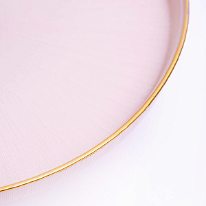 Блюдо на ножке 28см GLASSCOM золотая кайма lilak стекло 000000000001213181