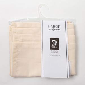 Набор салфеток "Этель" Геометрия 32*32 - 4 шт, цв. молочный, хл 192 г/м2 2332597 000000000001185425