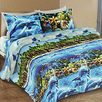 Комплект постельного белья Море, 2 спальный, бязь 000000000001172012