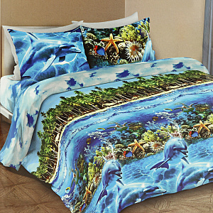 Комплект постельного белья Море, 2 спальный, бязь 000000000001172012