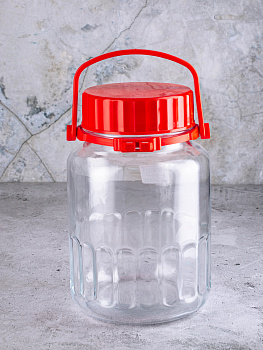 HARVEST Банка для сыпучих продуктов 3л PASABAHCE красная крышка стекло 000000000001205302