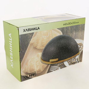Хлебница OLAFF 44х28х20см основа, ручка -бамбук, крышка полистирол, подарочная упаковка.184-18002 000000000001201279