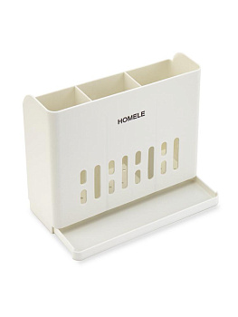 Подставка для столовых приборов 20х7х15,5см белый пластик 000000000001228327