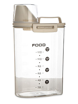 Контейнер 2,5л для сыпучих продуктов/кормов с мерной шкалой белый полипропилен 000000000001227846