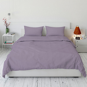 Комплект постельного белья Евро LUCKY (пододеяльник, наволочки 50х70см-2шт) сиреневый/лиловый поплин хлопок 100% 000000000001216641