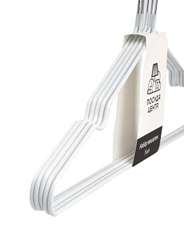 Набор вешалок 5шт 39,5х19см FORA с ПВХ покрытием металл белый 000000000001225503