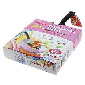 Сковорода 26см KUKMARA Палитра съемная ручка антипригарное покрытие черный алюминий 000000000001121245