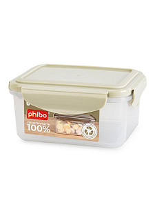 Контейнер с крышкой 500мл PHIBO SMART LOCK прямоугольный светло-серый пластик 000000000001229617