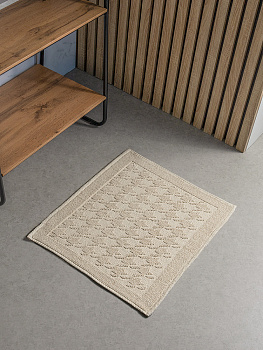 Коврик универсальный 50x60см DE'NASTIA Гусиные лапки букле молочный хлопок 000000000001228480