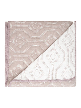 Покрывало 260x240см DE'NASTIA ромб со стежкой 3слоя коричневое жаккард 55%хлопок 45%полиэстер 000000000001207699