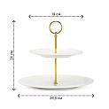 Этажерка-конфетница 2-х ярусная 19см/26,5см белая керамика 000000000001222615