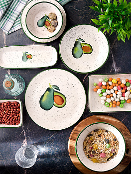 Тарелка суповая 19,5см CERA TALE Авокадо глазурованная керамика 000000000001210415