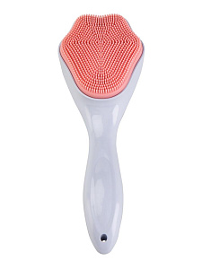 Щетка для умывания и массажа 15,5х5,5см голубой/розовый пластик/силикон_ST 000000000001228733