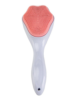 Щетка для умывания и массажа 15,5х5,5см голубой/розовый пластик/силикон_ST 000000000001228733