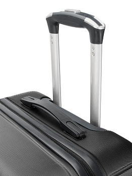 Чемодан на колесах L (48х30х75см) волна серый ABS 000000000001226525