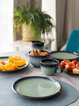 Тарелка десертная 23см DE'NASTIA малая голубой керамика 000000000001216788