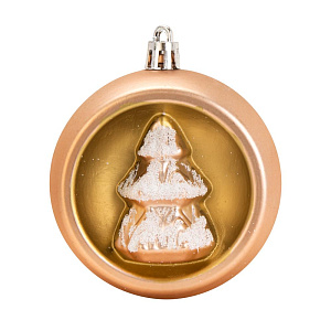 Декоративное украшение Набор 4шт 9см Елка в шаре серия Неоновая микс пластик 000000000001224125