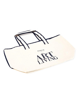 Сумка 34х59х19см DE'NASTIA Art Living темно-синяя ручка хлопок 000000000001225554