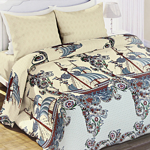 Комплект постельного белья Владыка морей Любимый дом, 1.5 спальный, бязь 000000000001171869