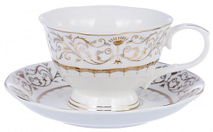 Н-р кофейный,12шт,6 чашек 90мл+6 блюдец,белый с золотом, пд/уп,107-04030 000000000001177811