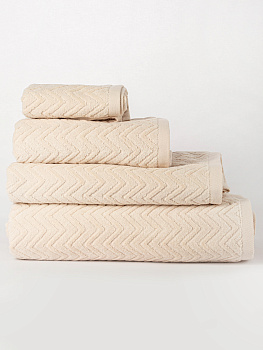 Полотенце махровое 70х130см LUCKY Зигзаг светло-бежевый хлопок-100% 000000000001214730