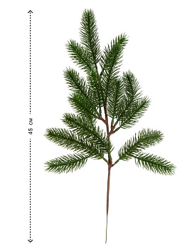 Ветка 45см ель для декора малая зеленый 000000000001228771
