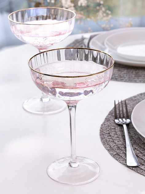 Набор бокалов-креманка 2шт 300мл LUCKY Градиент розовый стекло 000000000001208024