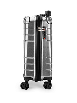 Чемодан на колесах S (36х22х55см) соты серебро PC 000000000001226585