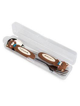 Набор столовых приборов 2 предмета (ложка столовая 18см, вилка столовая 18см) в футляре в ассортименте нержавеющая сталь/полипропилен 000000000001229435