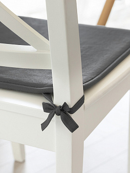 Подушка на стул 40x35x38см DE'NASTIA мемори графит полиэстер 000000000001229946