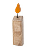 Декоративная фигурка 6х22см DE'NASTIA Свеча белый дерево манго