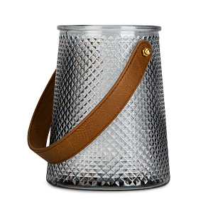 Ваза 16см с ручкой серая стекло 000000000001220746