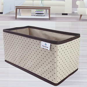 Коробка для хранения 30x15x15см РУТАУПАК ГОРОХ без крышки ткань 000000000001211988