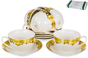 Набор чайный 12шт фарфор 6чашек 240мл/6 блюдец подарочная упаковка Эстелла Balsford 123-16014 000000000001197870