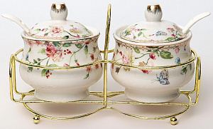 Набор сахарниц 2шт Balsford СТЕФАНИЯ с ложками на металлической подставке подарочная упаковка фарфор 176-42027 000000000001203928