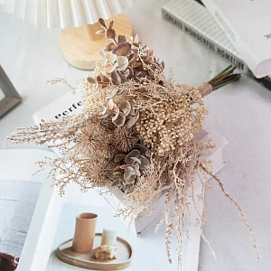 Цветок искусственный букет Грегори 35см бежевый 000000000001218464