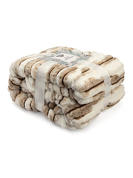 Плед 150x200см DE'NASTIA Double soft кролик с шерпой коричневый/белый полиэстер 000000000001220276